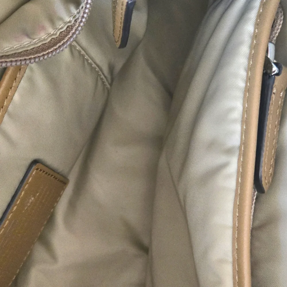 New! Tumi Verona Double Zip Satchel Villa Bag Purse SAND COATED Twill - Picture 13 of 14